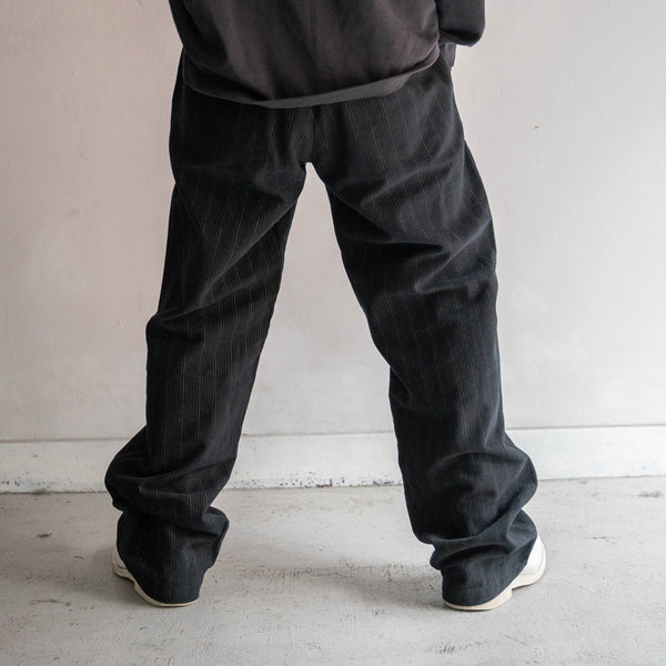 1990-00s Europe multi-stripe velour slacks
