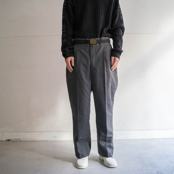 around 1960s France? gray stripe slacks 'with cinch back'