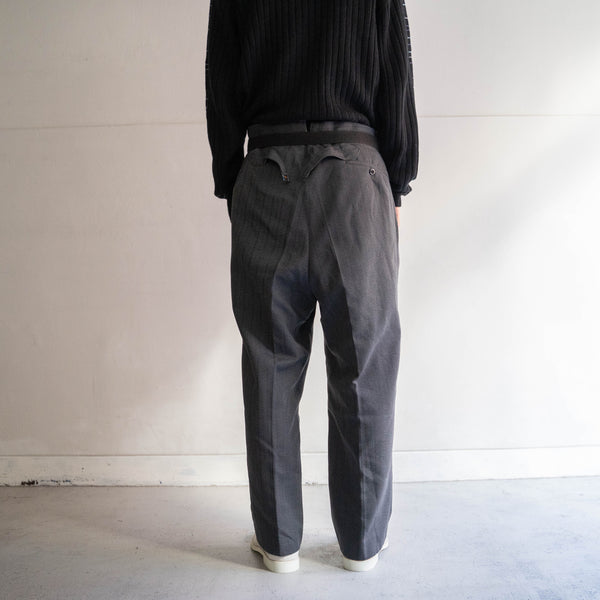 around 1960s France? gray stripe slacks 'with cinch back'