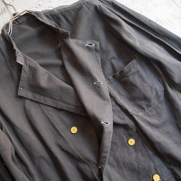 1970-80s German military double breasted chef jacket 'dead stock' -black dyed-