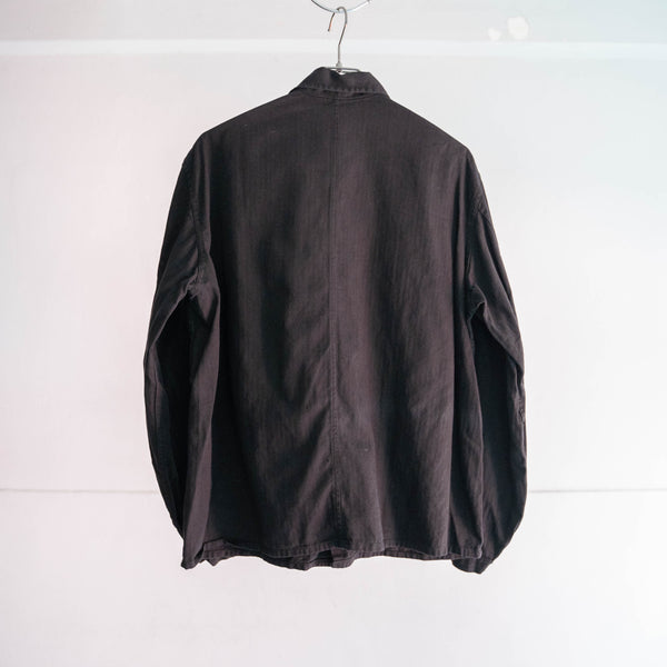 1960s Germany HBT short work jacket 'dead stock' -black dyed-