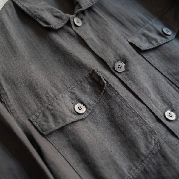 1960s Germany HBT short work jacket 'dead stock' -black dyed-