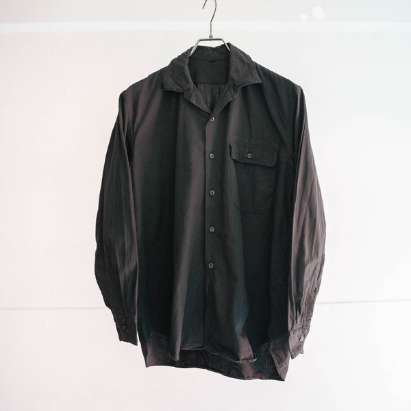 1970-80s Europe military work shirt 'dead stock' -black dyed-