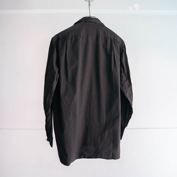1970-80s Europe military work shirt 'dead stock' -black dyed-