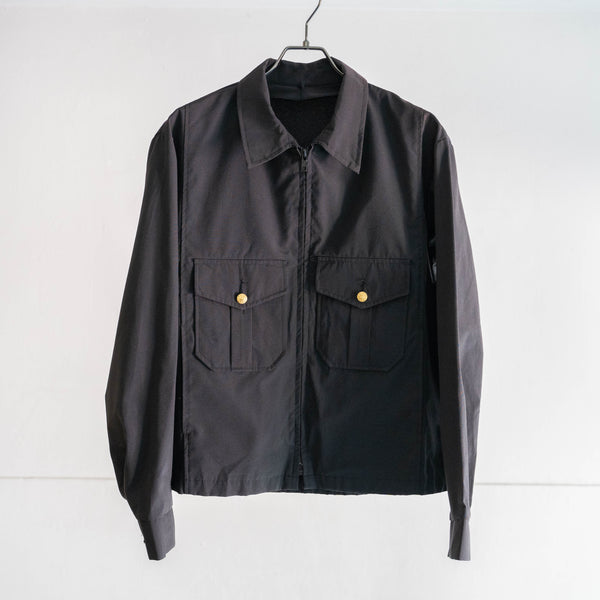 1980-90s US police dark navy color cotton × poly short length work jacket "sun fade"