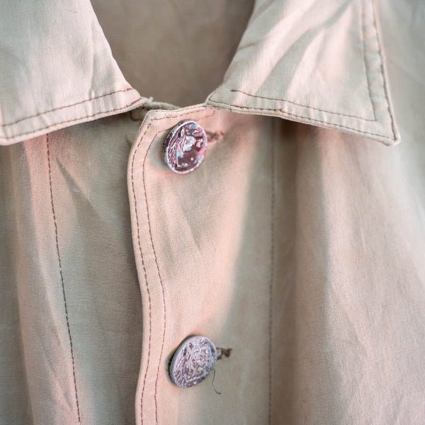 1950-60s France cotton canvas hunting jacket -super fade-
