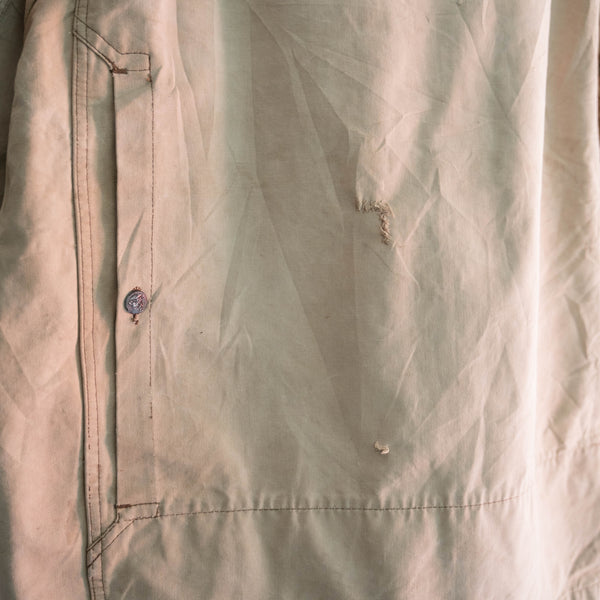 1950-60s France cotton canvas hunting jacket -super fade-
