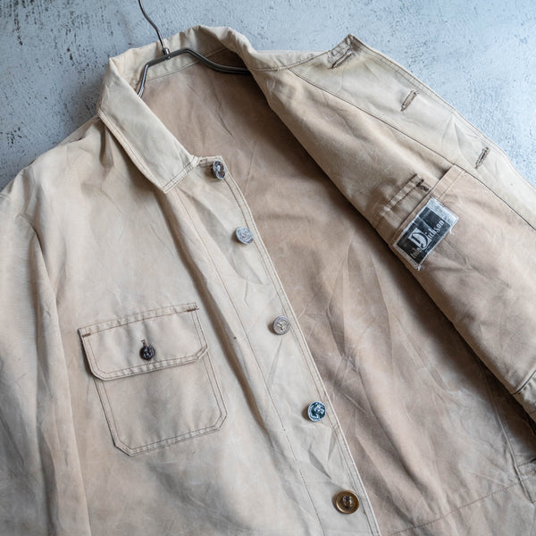 1950-60s France cotton canvas hunting jacket -super fade-