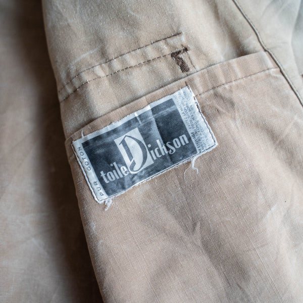 1950-60s France cotton canvas hunting jacket -super fade-