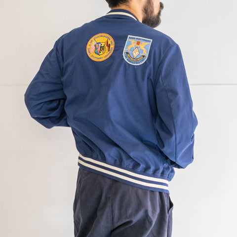 around 1990s 'C&A' blue color stadium jumper -with two patches-