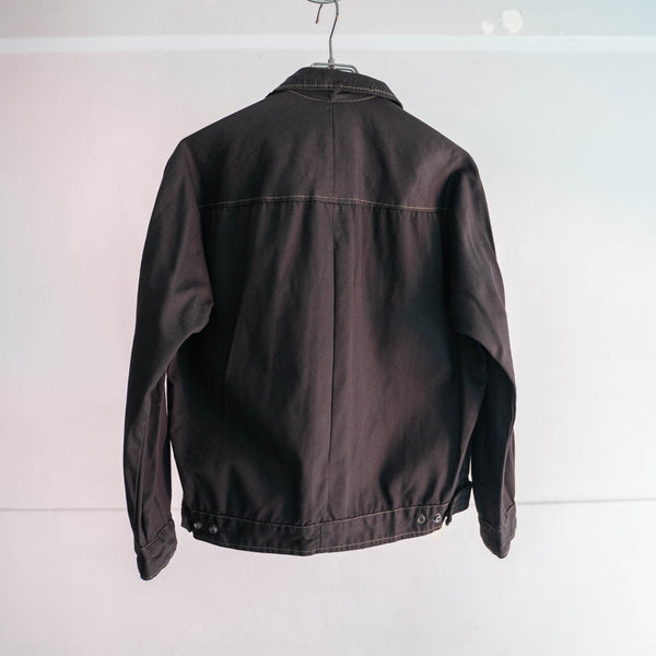 1970-80s Italian military 2 pockets short jacket 'dead stock' -black dyed-