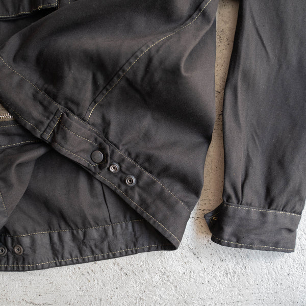 1970-80s Italian military 2 pockets short jacket 'dead stock' -black dyed-