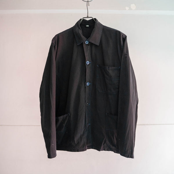 1970-80s Germany HBT work jacket -black dyed-