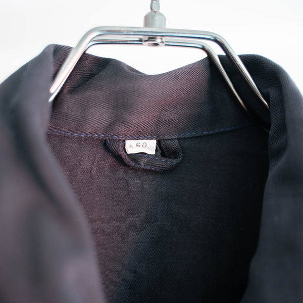 1970-80s Germany HBT work jacket -black dyed-