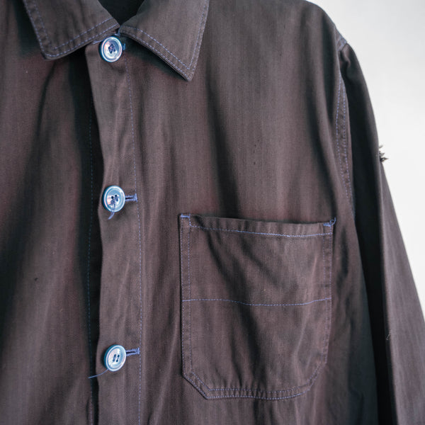 1970-80s Germany HBT work jacket -black dyed-