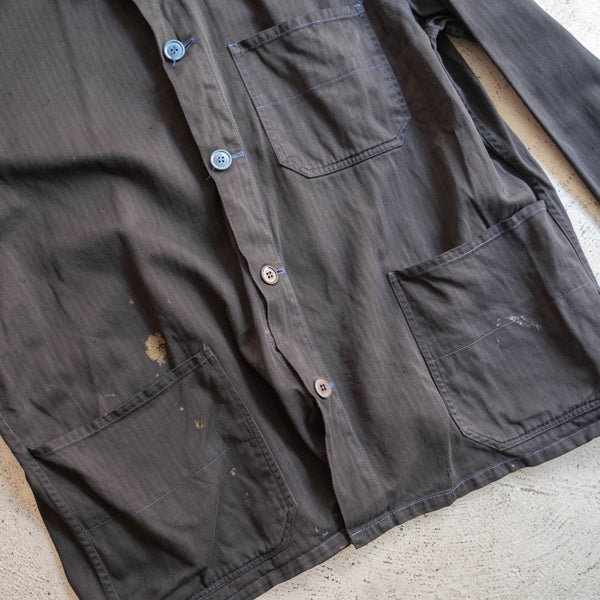 1970-80s Germany HBT work jacket -black dyed-