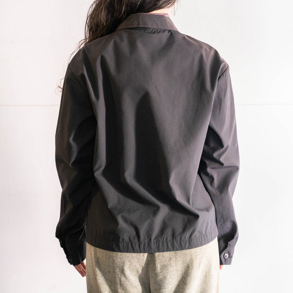 1980-90s US police dark navy color cotton × poly short length work jacket "sun fade"