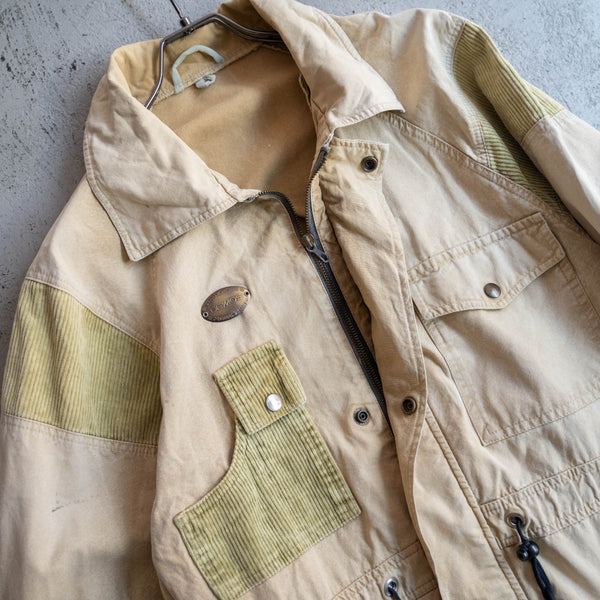 1970-80s cotton × corduroy short coat -super fade-