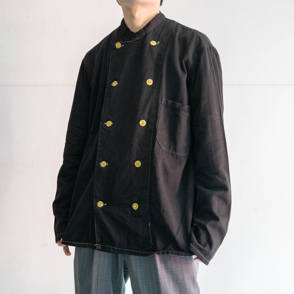 1970-80s German military double breasted chef jacket 'dead stock' -black dyed-
