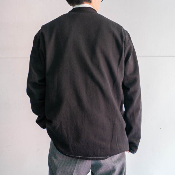 1970-80s German military double breasted chef jacket 'dead stock' -black dyed-
