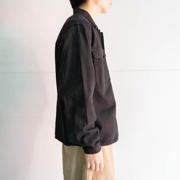 1960s Germany HBT short work jacket 'dead stock' -black dyed-