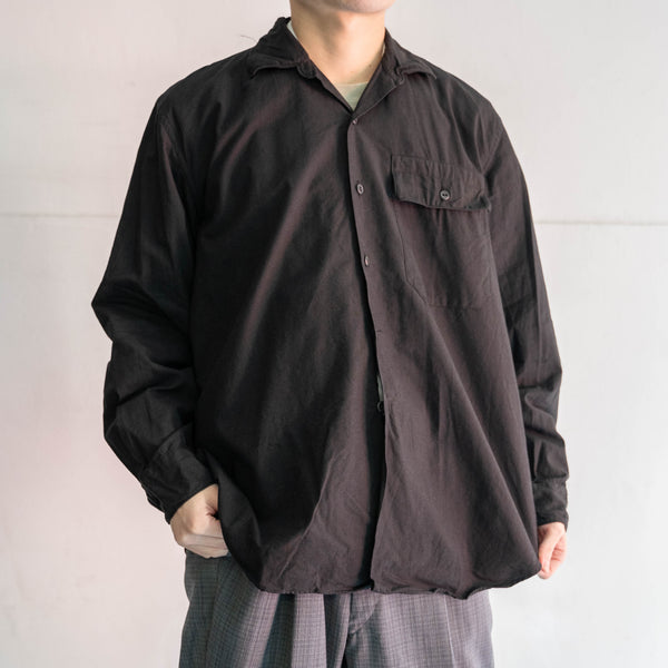 1970-80s Europe military work shirt 'dead stock' -black dyed-