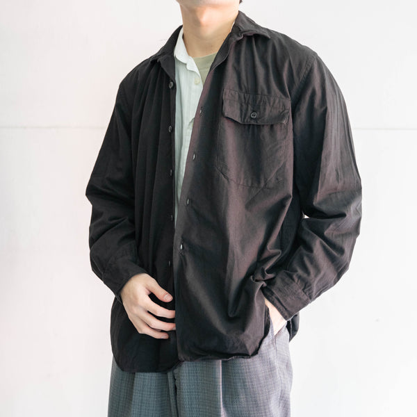 1970-80s Europe military work shirt 'dead stock' -black dyed-