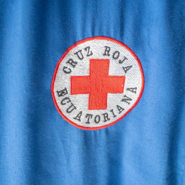 around 1990s Ecuador blue color work vest -red cross-