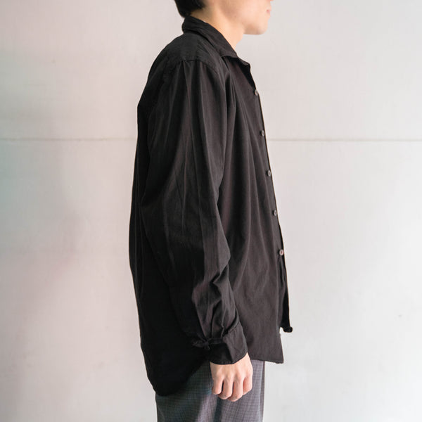 1970-80s Europe military work shirt 'dead stock' -black dyed-