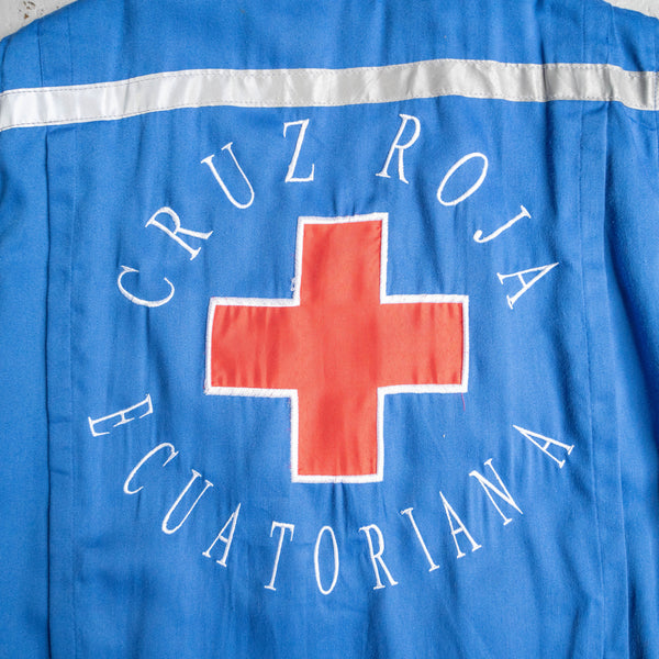 around 1990s Ecuador blue color work vest -red cross-