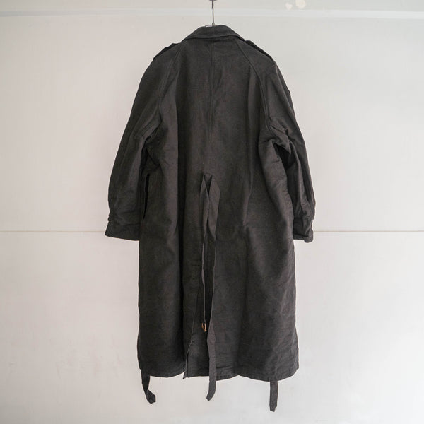 1930-40s French military M35 motorcycle coat -black dyed- 'dead stock'