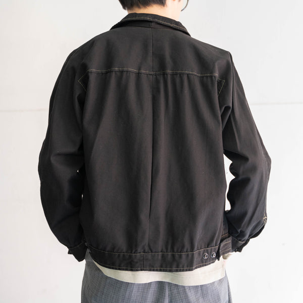 1970-80s Italian military 2 pockets short jacket 'dead stock' -black dyed-