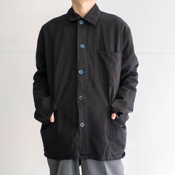 1970-80s Germany HBT work jacket -black dyed-