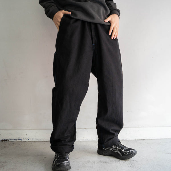 1970-80s France cotton twill work pants 'dead stock' -black dyed-