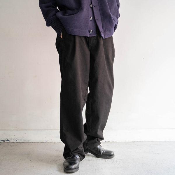 around 1970s Germany work pants with cinch back 'dead stock' -black dyed-