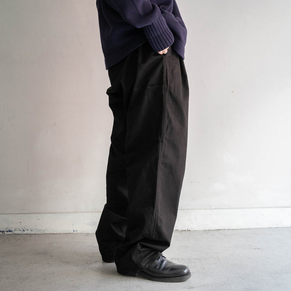 around 1970s Germany work pants with cinch back 'dead stock' -black dyed-