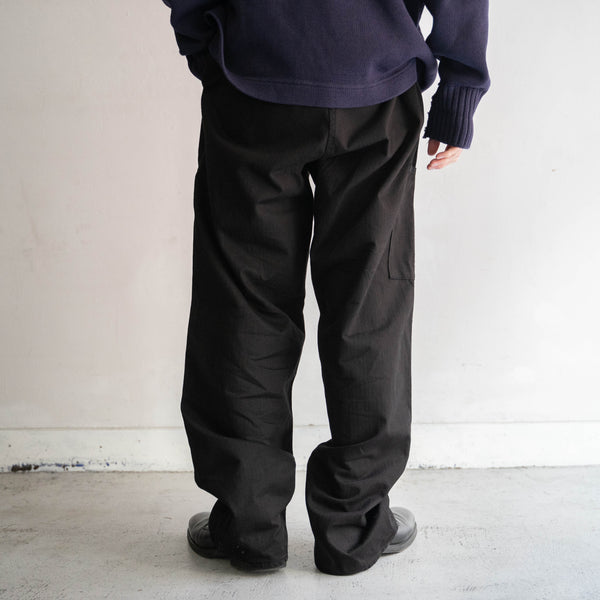 around 1970s Germany work pants with cinch back 'dead stock' -black dyed-
