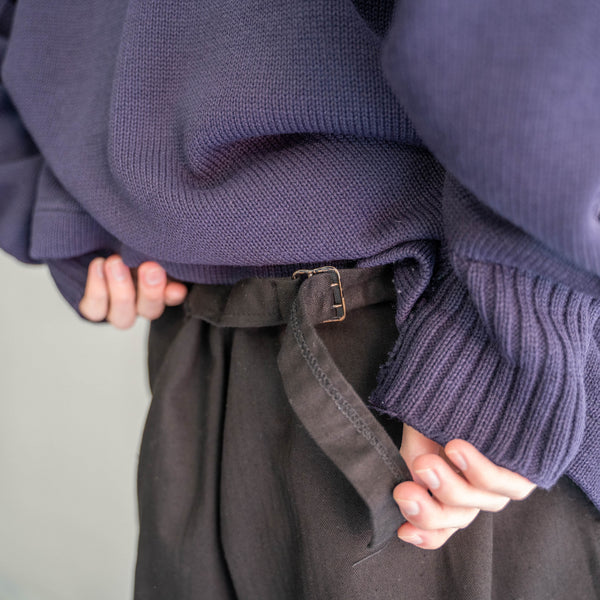 around 1970s Germany work pants with cinch back 'dead stock' -black dyed-