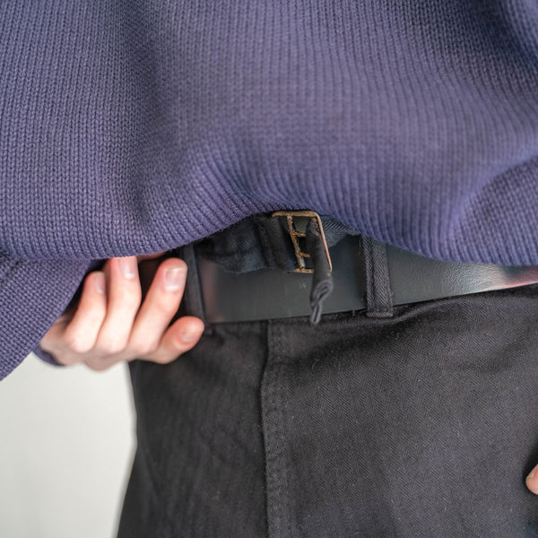 around 1970s Germany HBT work pants with cinch back 'dead stock' -black dyed-