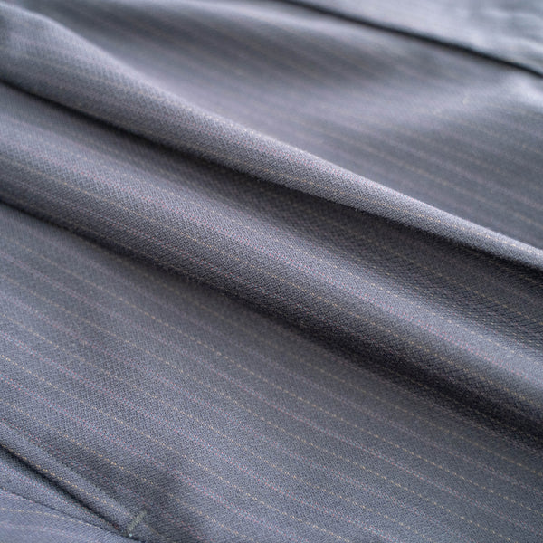 2000s Japan vintage navy based stripe wool slacks