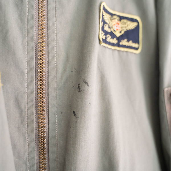 1970-80s Italian military green flight jacket with patches
