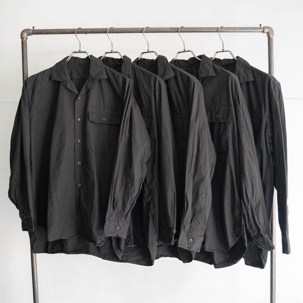 1970-80s Europe military work shirt 'dead stock' -black dyed-