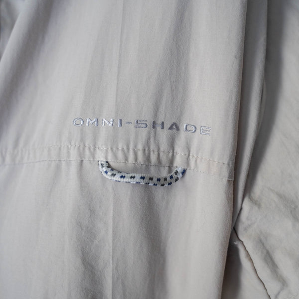 1990-2000s Columbia light beige color fishing shirt　