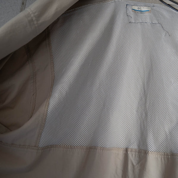 1990-2000s Columbia light beige color fishing shirt　