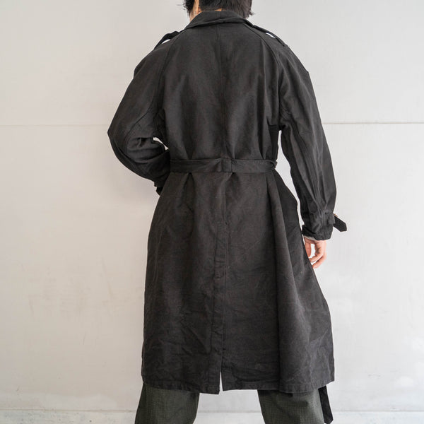 1930-40s French military M35 motorcycle coat -black dyed- 'dead stock'