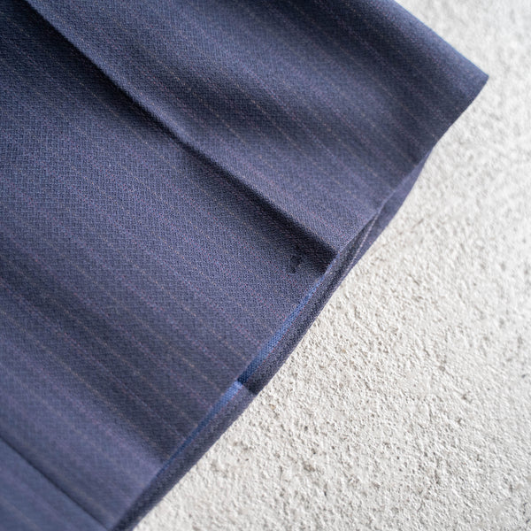 2000s Japan vintage navy based stripe wool slacks