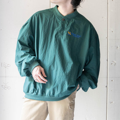 around 1990s green color  nylon pullover smock 'one point logo'