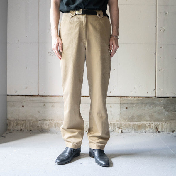 1980s  'L.L.Bean' beige color chino pants -with cargo pocket -