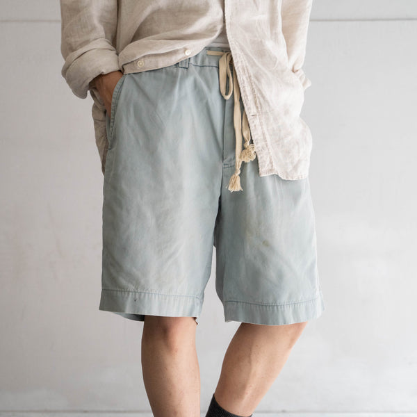 1990s Ralph Lauren cotton chino shorts -sky blue & waist cord remake-