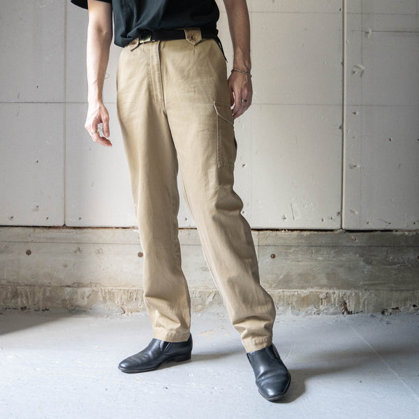 1980s  'L.L.Bean' beige color chino pants -with cargo pocket -